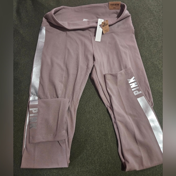 Victoria's Secret Pink High Waist Full Length Cotton Legging Iced Coffee Size LG - Picture 6 of 7